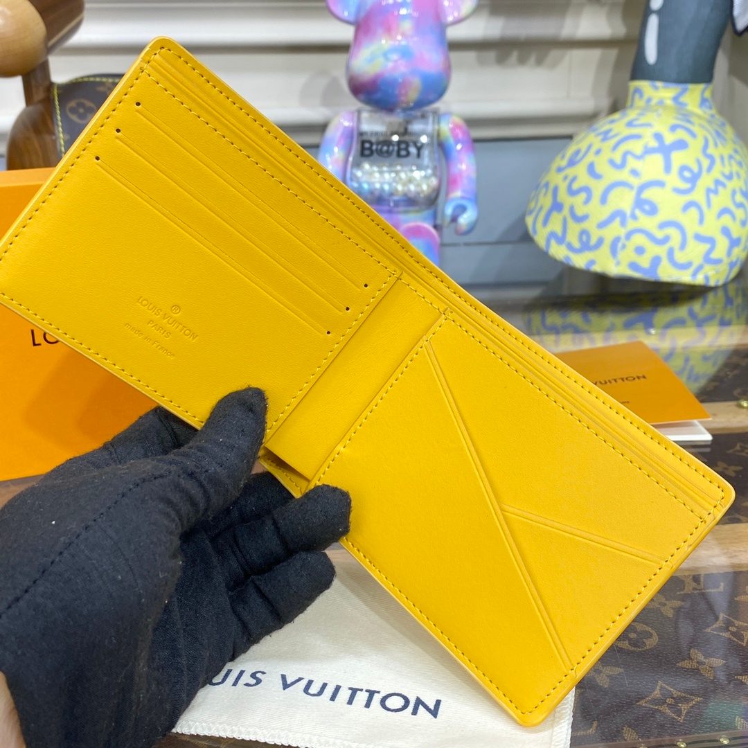 Louis Vuitton Yellow Smooth Leather Bifold Wallet