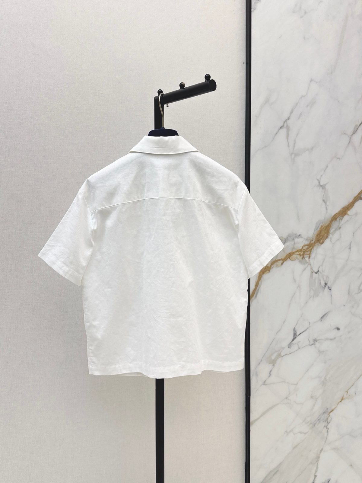 Cotton Linen Short Sleeve Shirt White