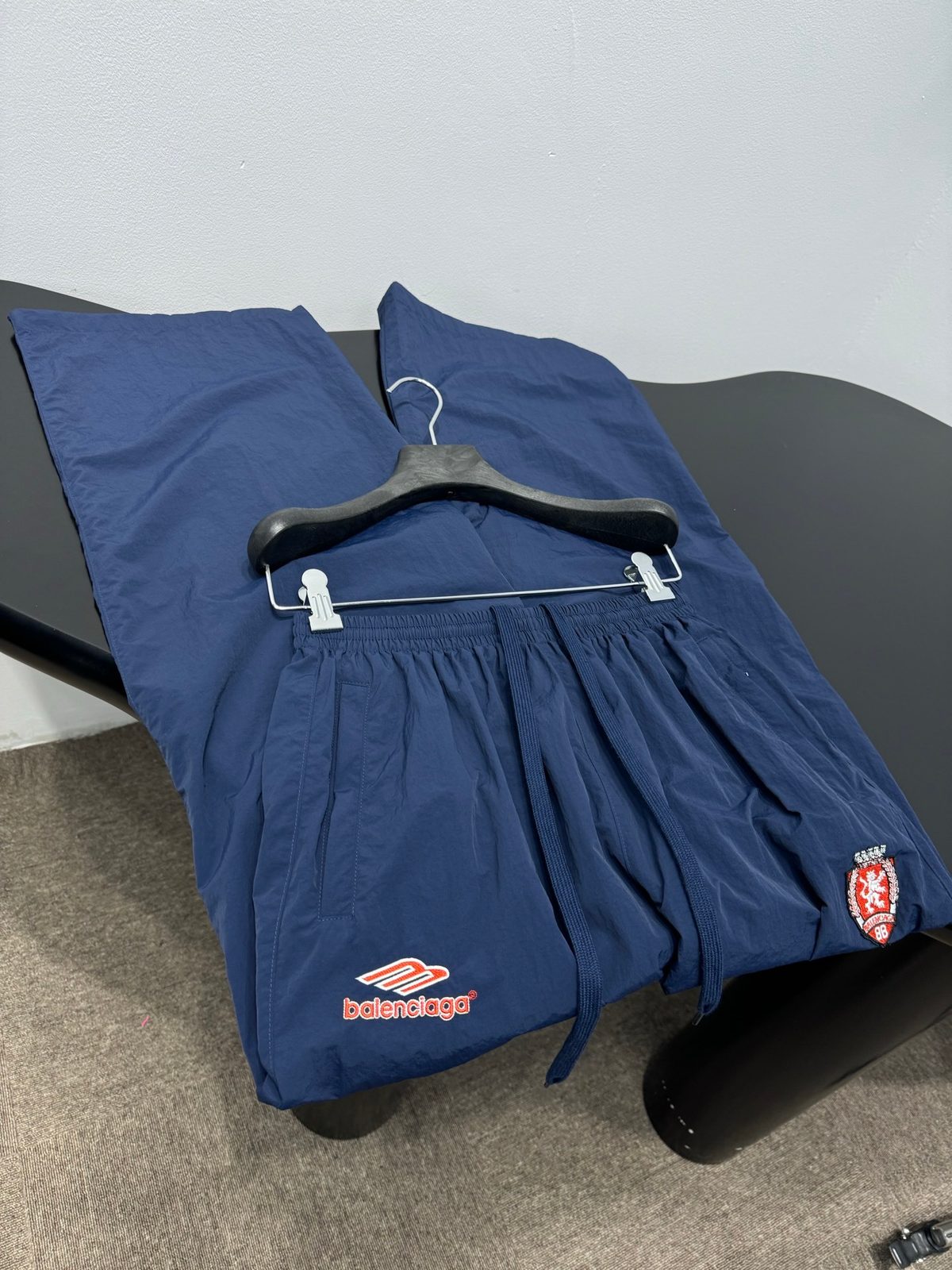 Balenciaga Men's Navy Athletic Shorts