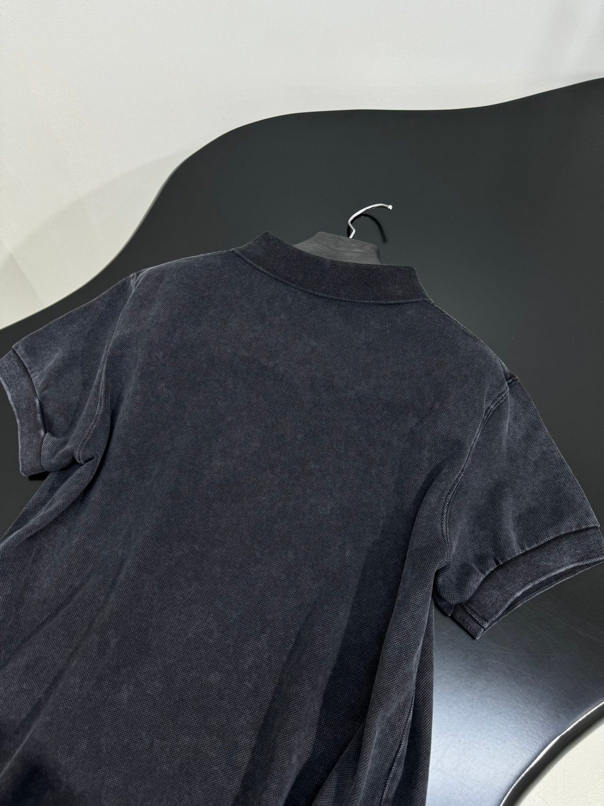 Vintage Washed Polo Shirt with Embroidered Logo