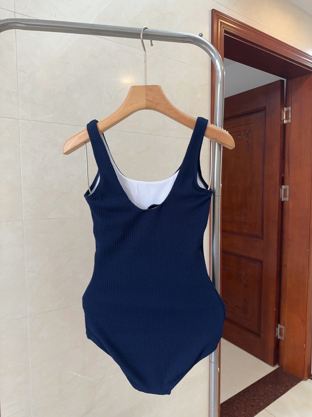 Prada Navy Ribbed Nylon Swimsuit
