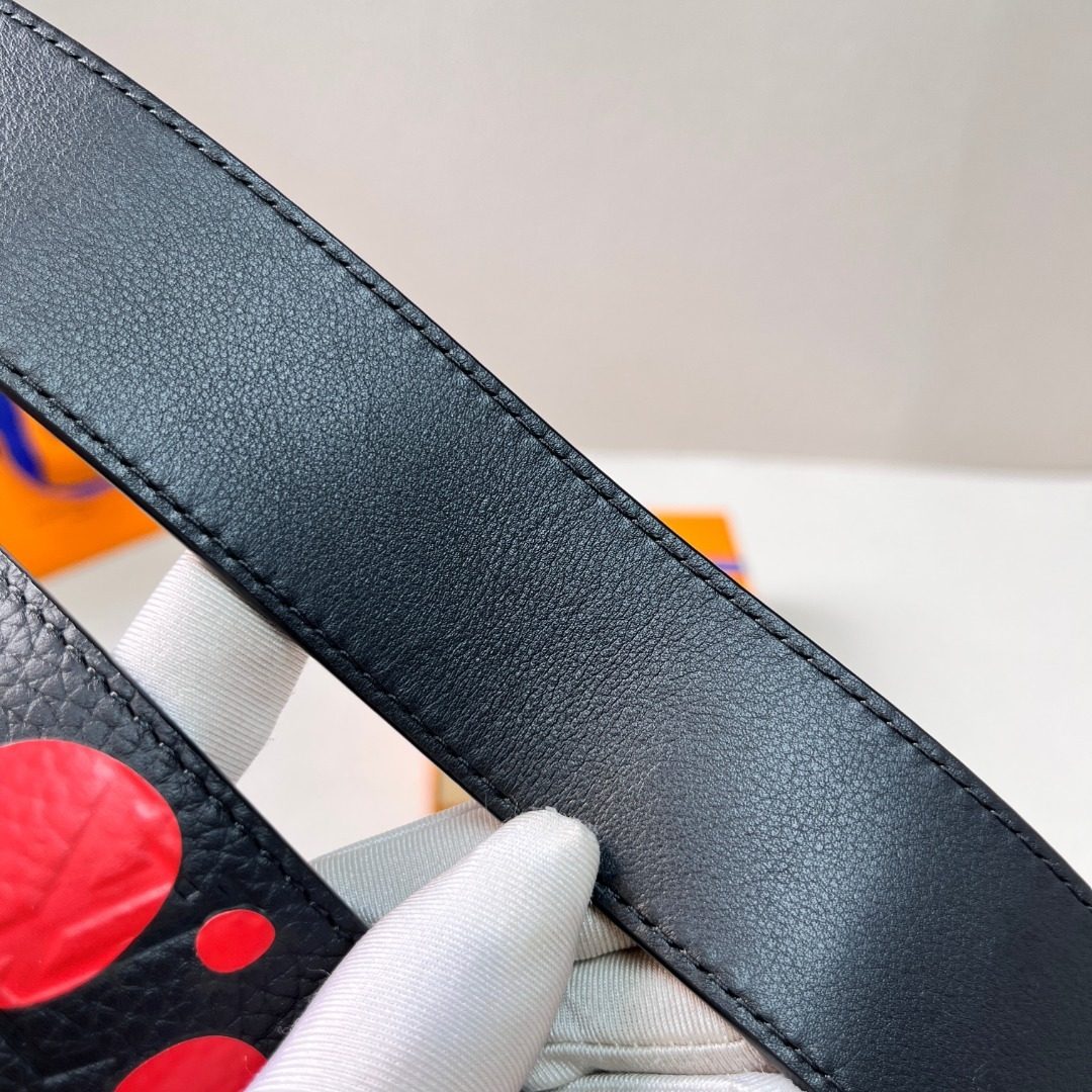 Louis Vuitton Monogram Red Dots Leather Belt