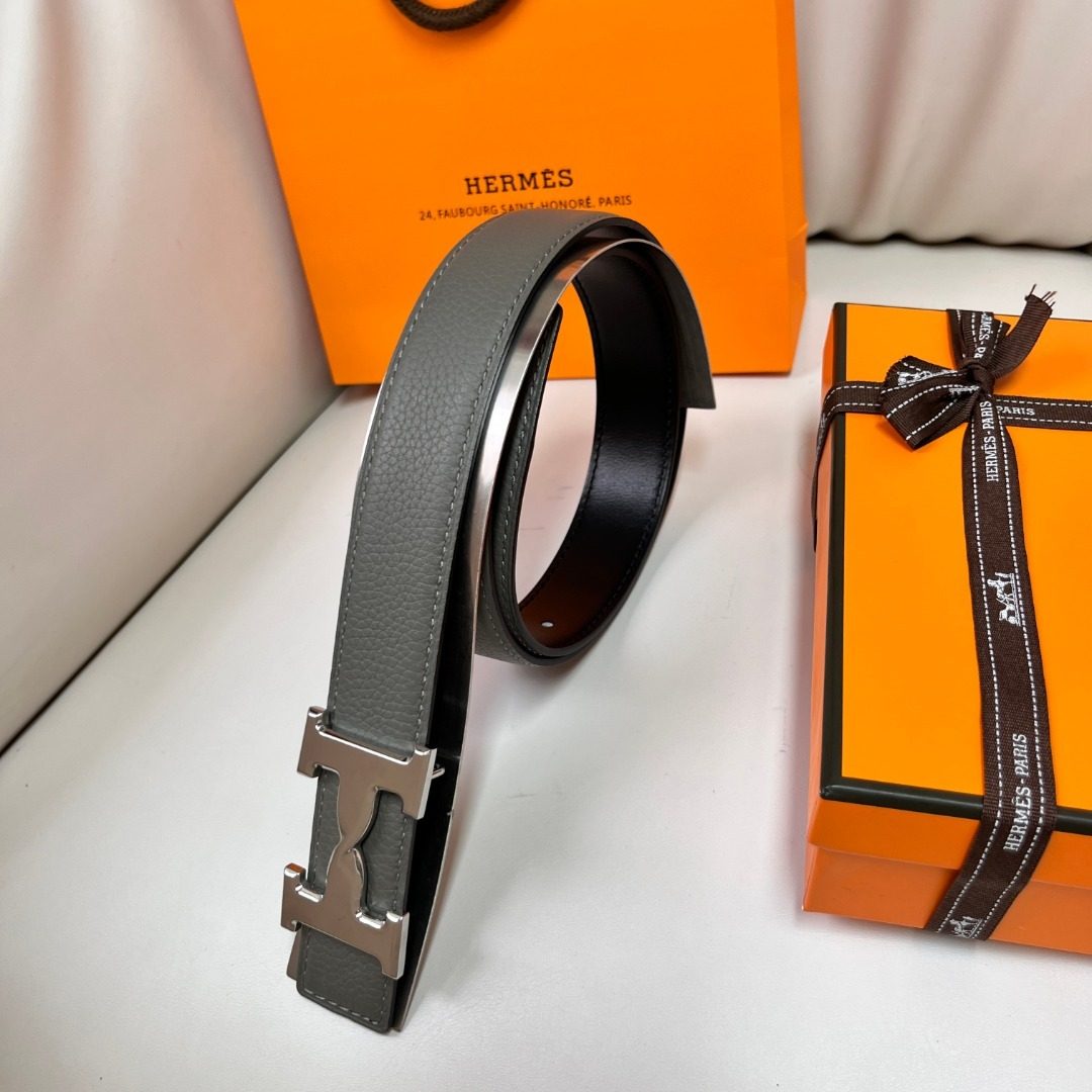 Hermès H Buckle Reversible Leather Belt