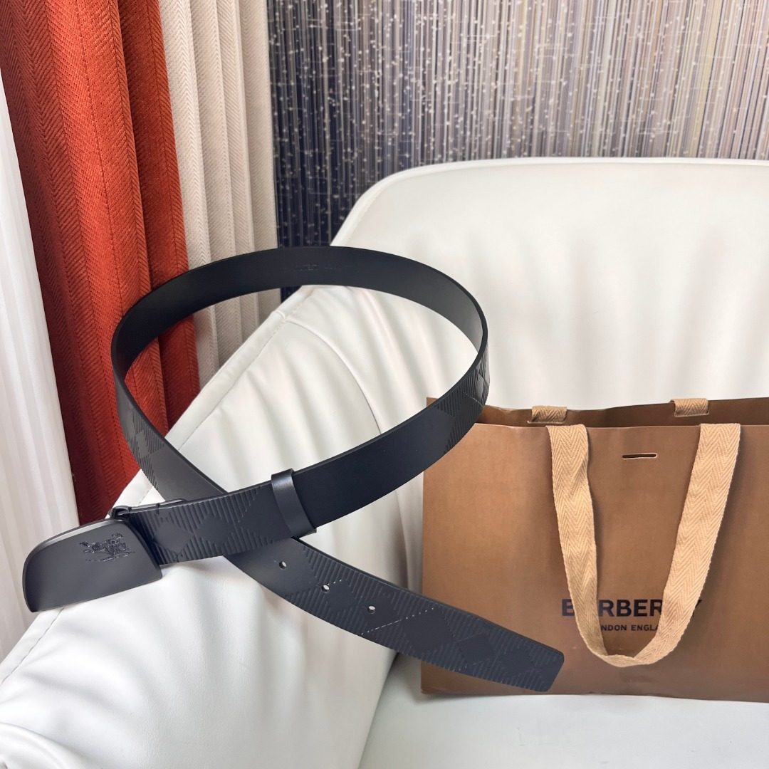 Burberry Monogram Leather Belt