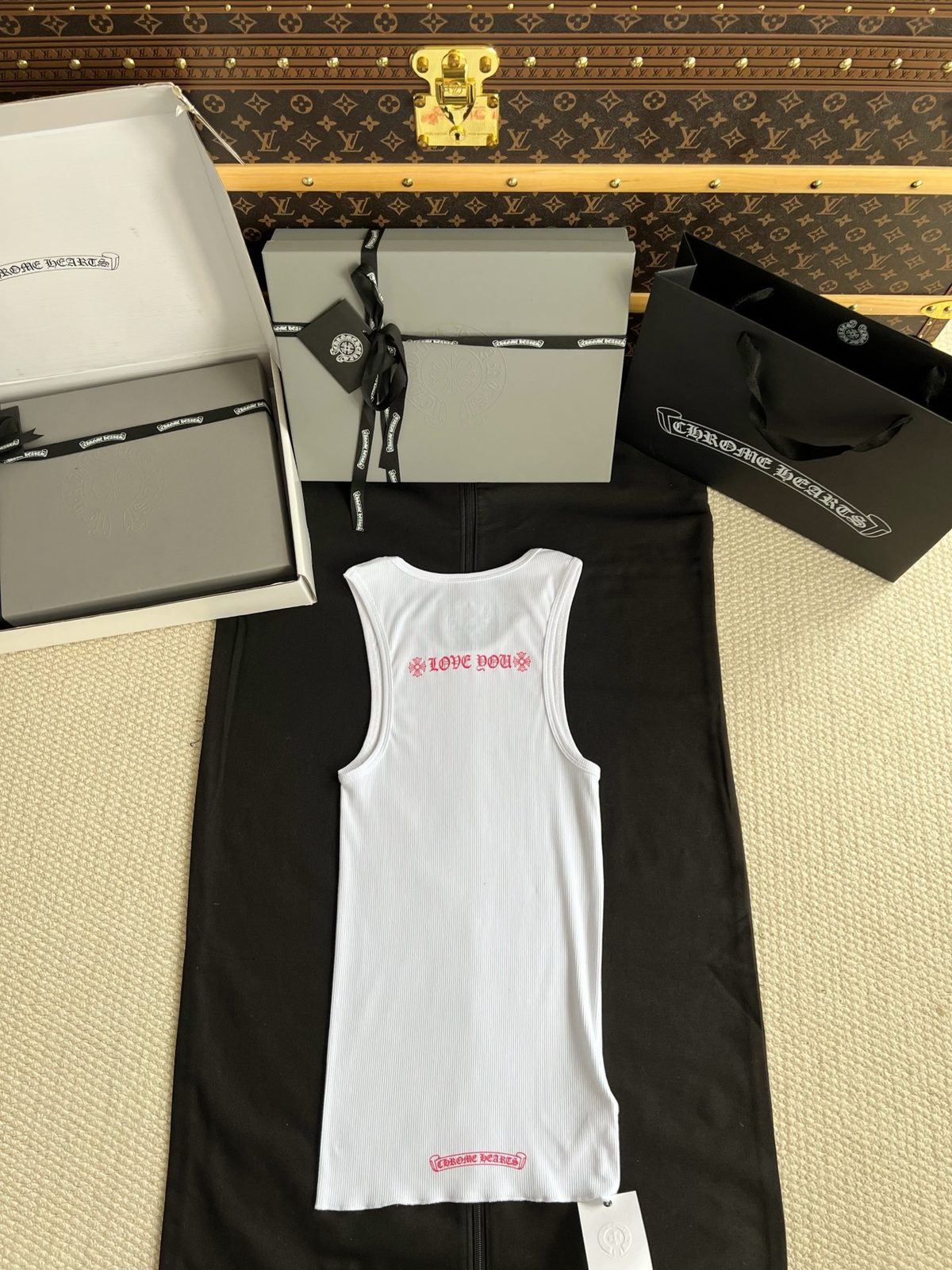 Chrome Hearts Logo Ribbed Tank Top