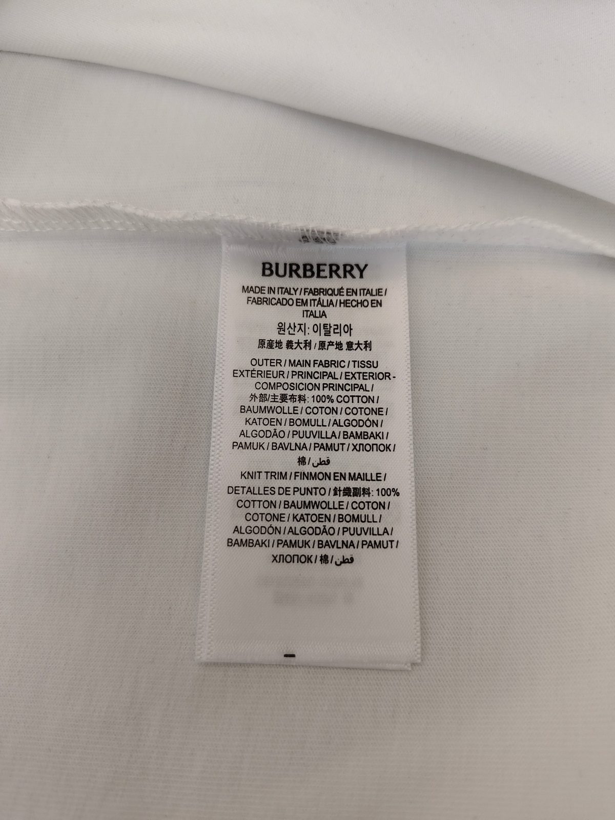 Burberry Equestrian Print White T-Shirt