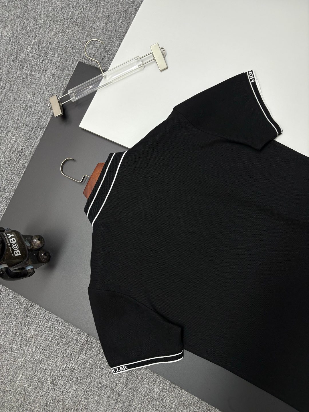 Moncler Striped Collar Polo Shirt