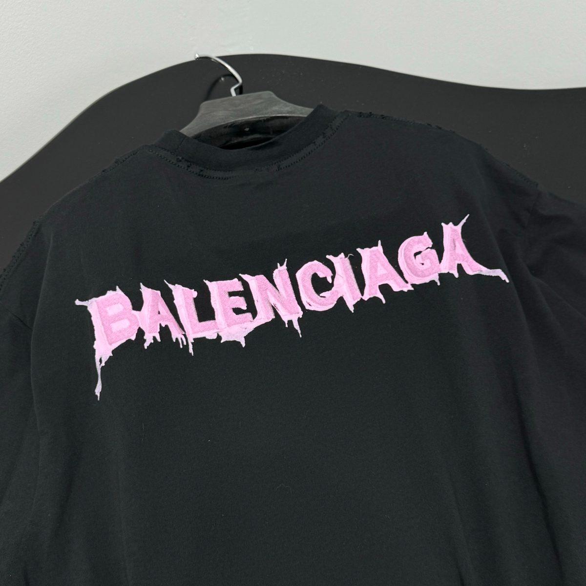 Balenciaga Pink Logo Oversized T-Shirt