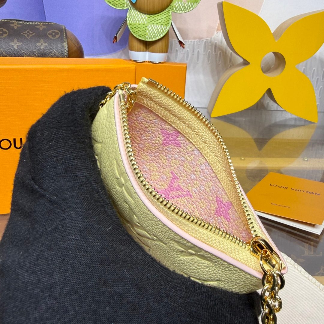 Louis Vuitton Leather Coin Purse with Chain