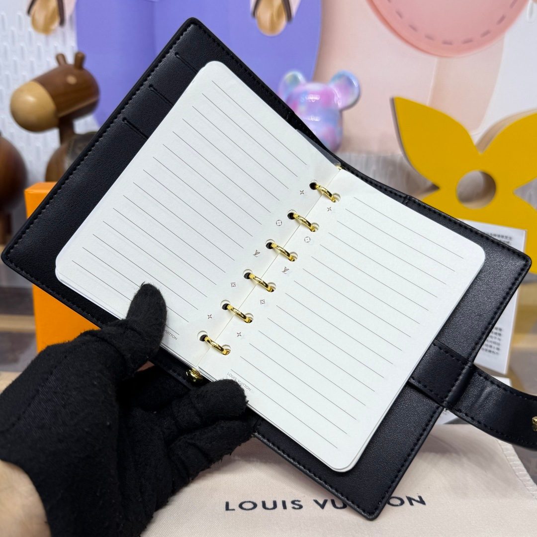 Louis Vuitton Black Leather Notebook Organizer