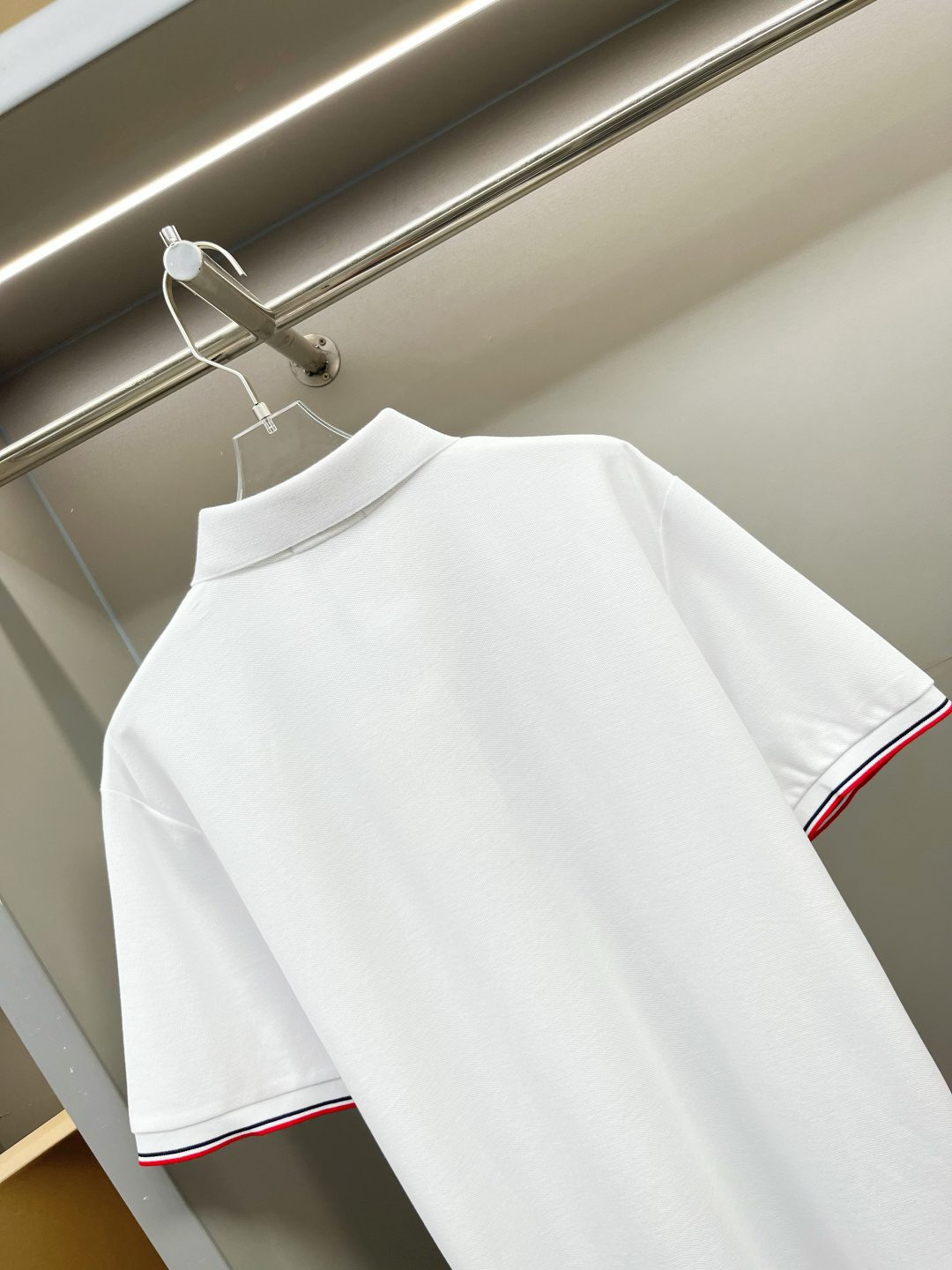 Burberry Striped Trim Polo Shirt White