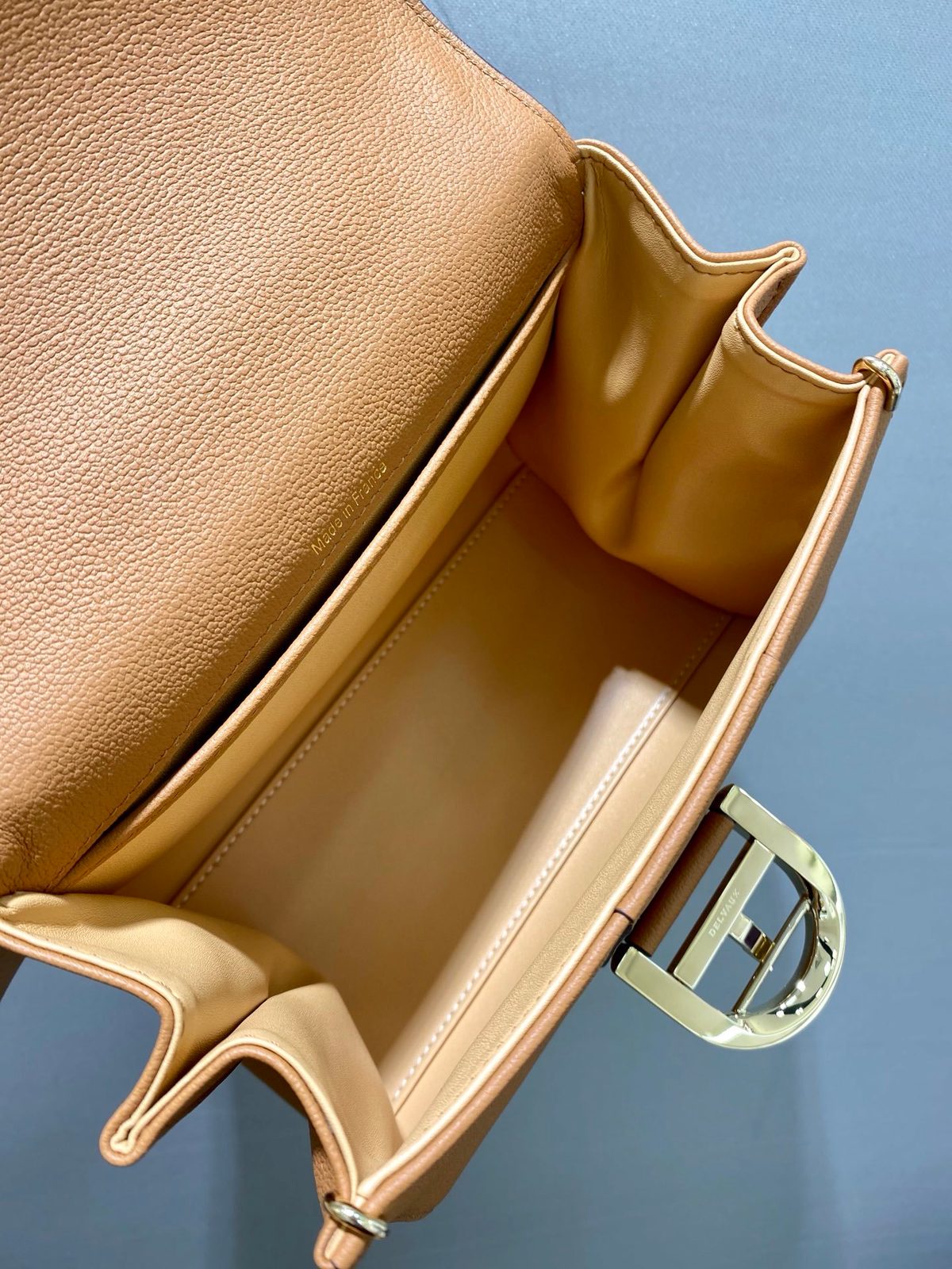 Caramel Leather Structured Shoulder Bag