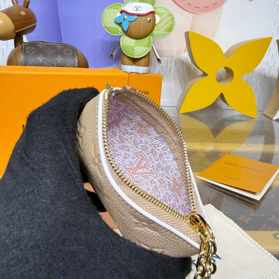 Louis Vuitton Monogram Empreinte Gradient Zip Pouch, Beige-Lavender