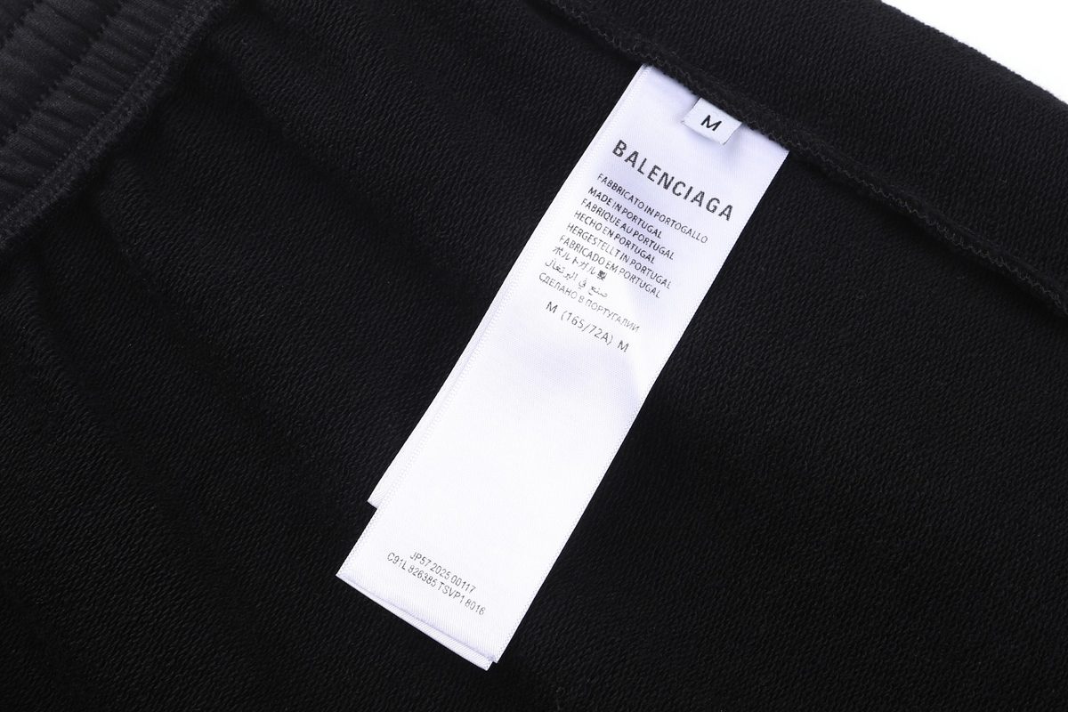 Balenciaga Back Logo Distressed Shorts Black