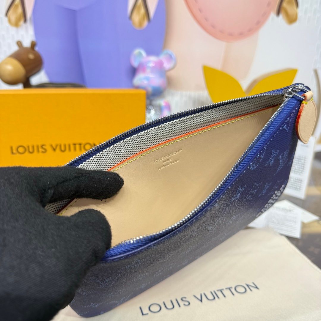 Louis Vuitton Monogram Canvas Pouch Blue