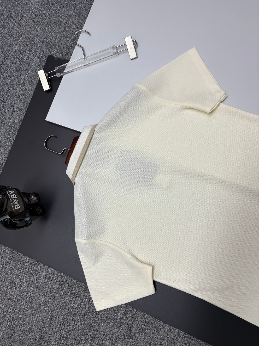 Luxury Cream Knit Polo Shirt