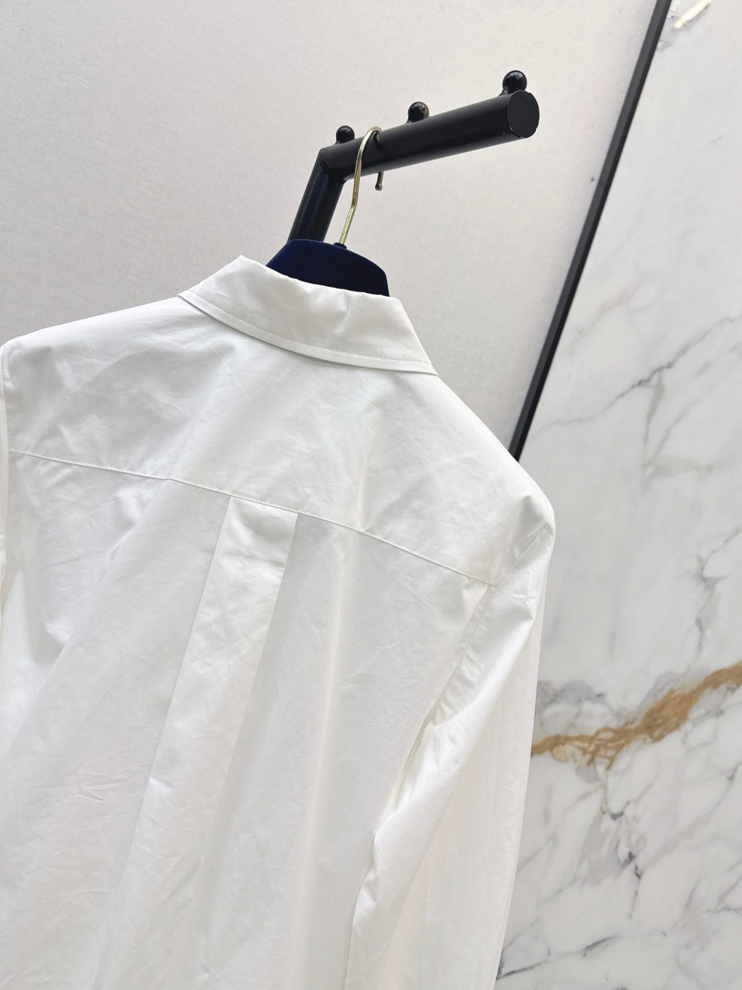 Luxury White Cotton Button-Up Shirt