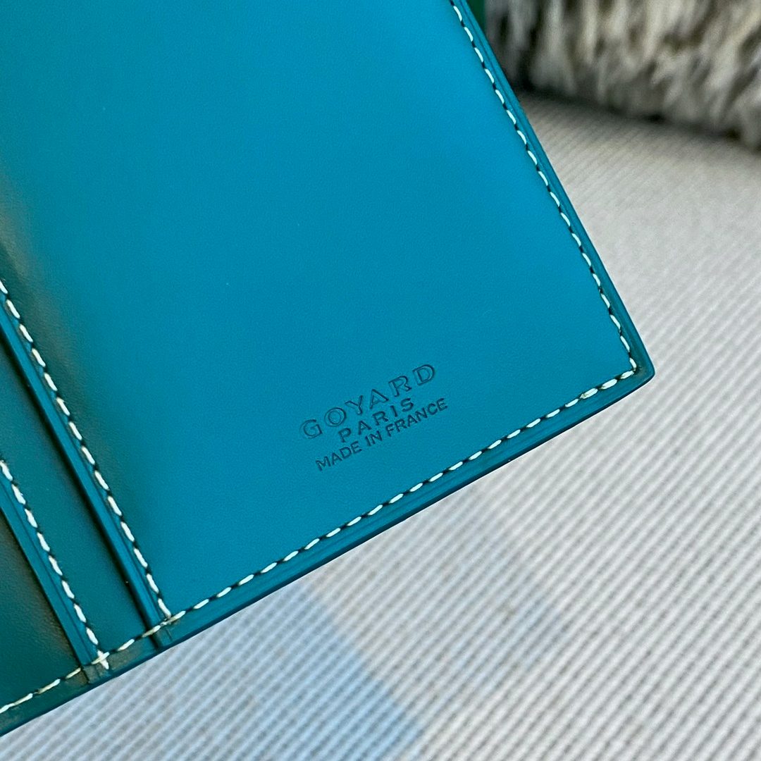 Goyard Paris Leather Bifold Wallet Turquoise