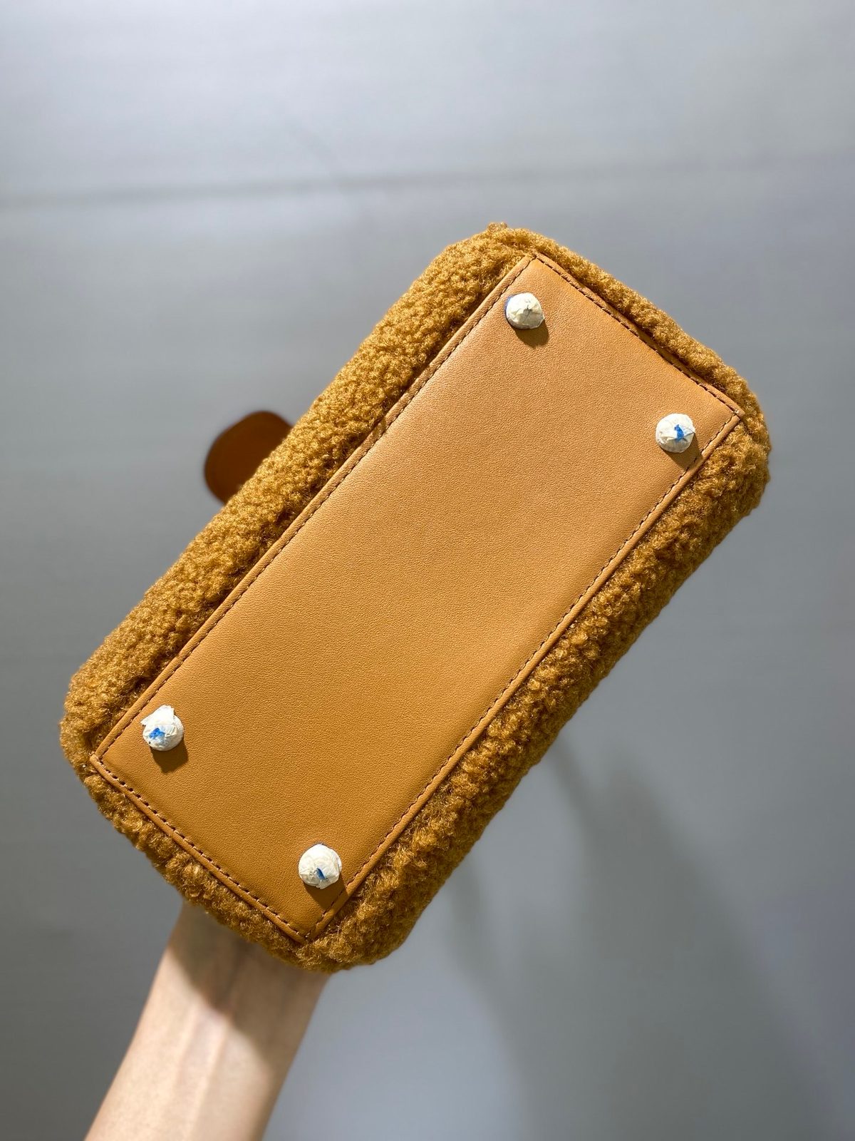 Delvaux Leather Shoulder Bag with Tweed Trim
