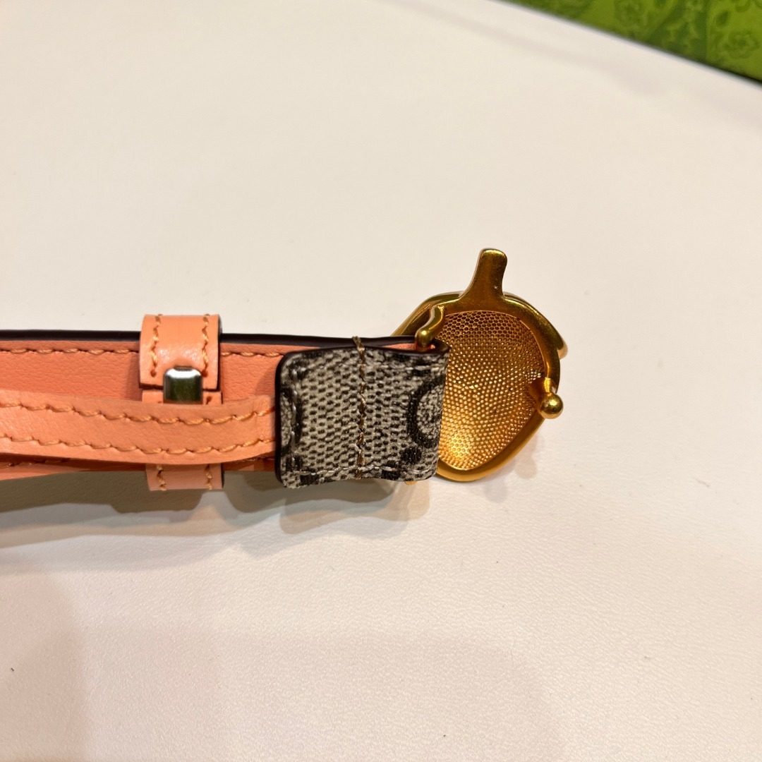 Gucci GG Marmont Leather Belt with Strawberry Buckle
