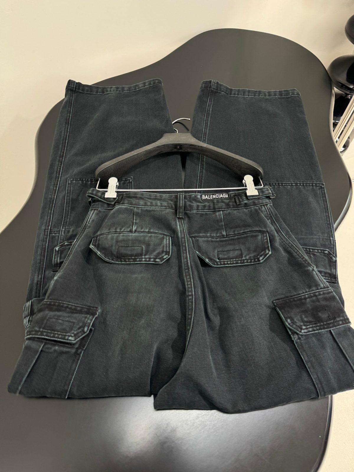 Balenciaga Men's Cargo Denim Pants