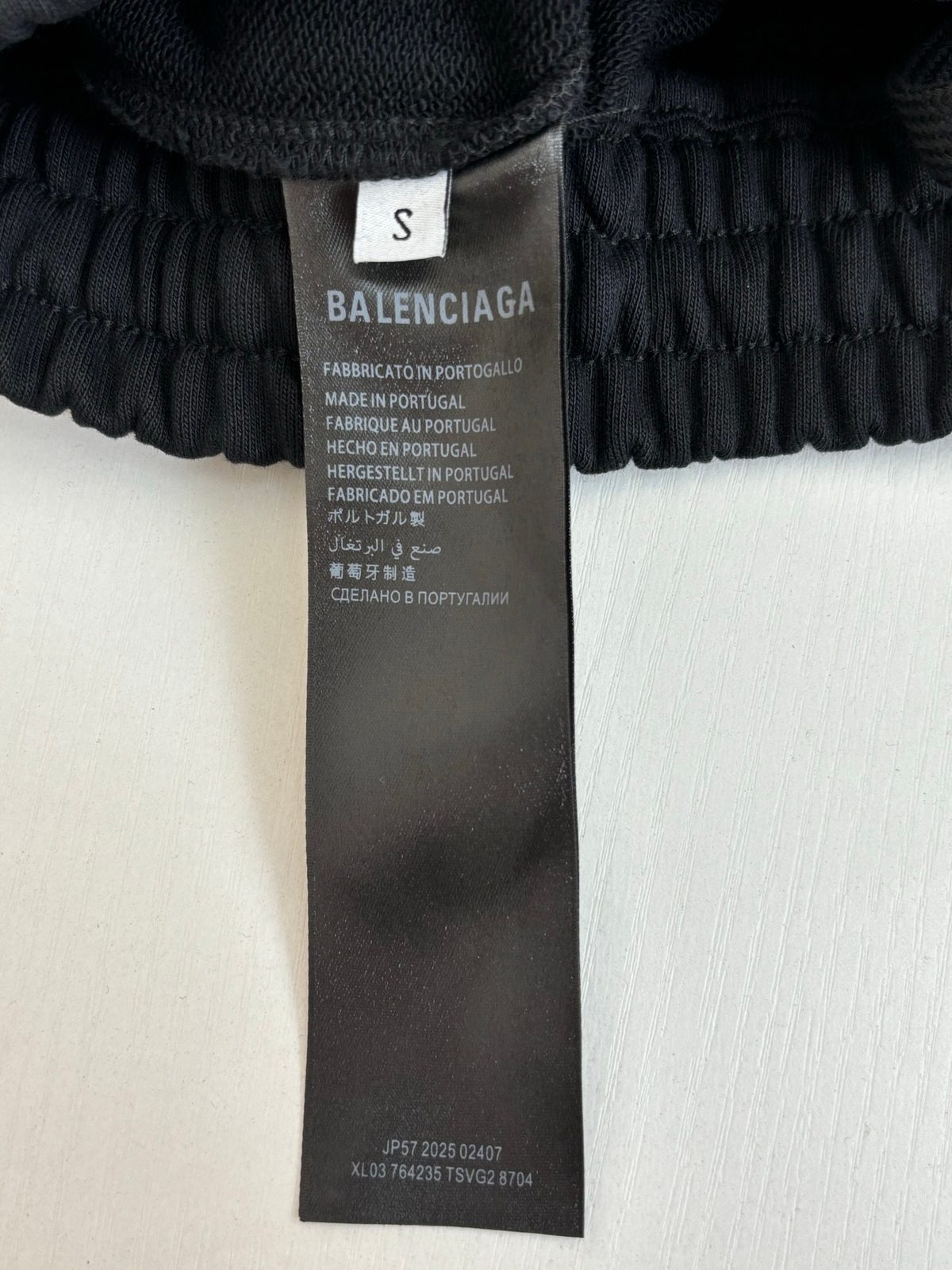 Balenciaga Black Logo Drawstring Shorts
