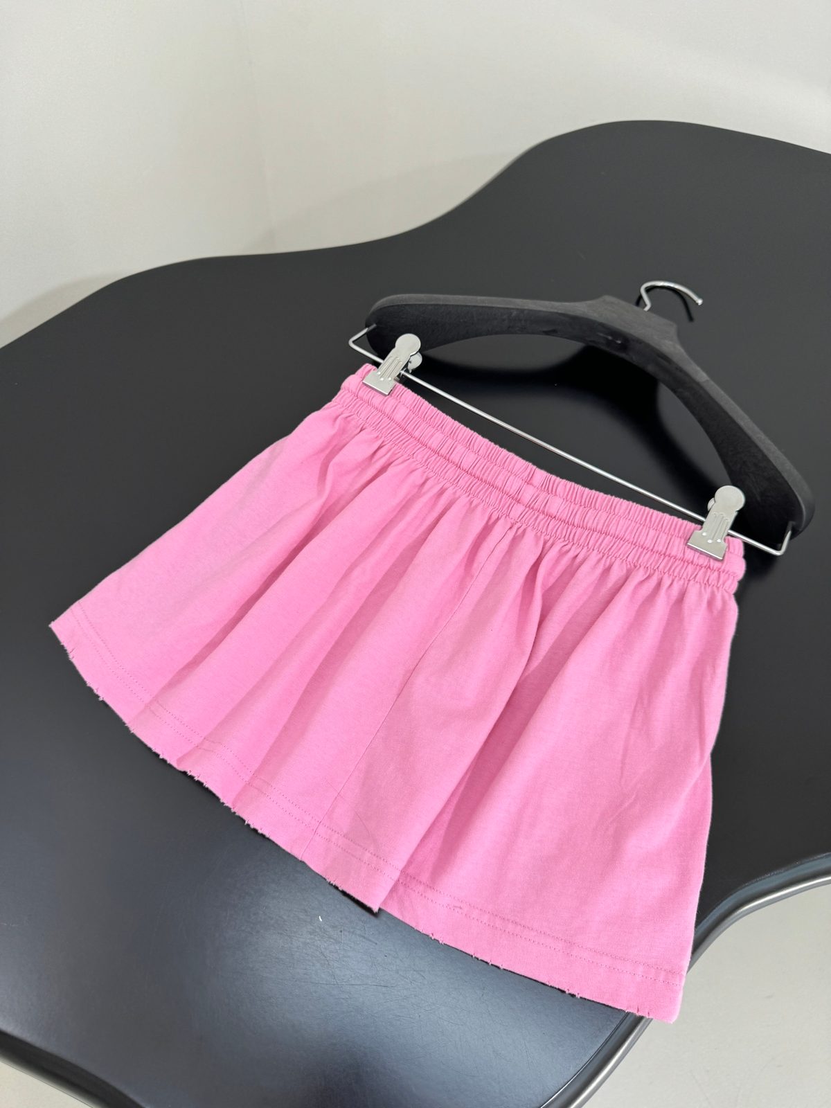 Pink Pleated Skirt with Elastic Waistband