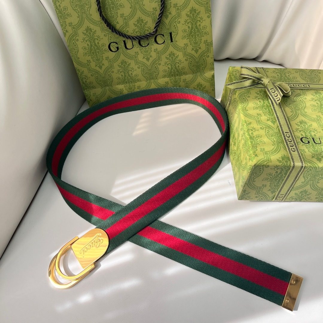 Gucci Web Stripe Canvas Belt