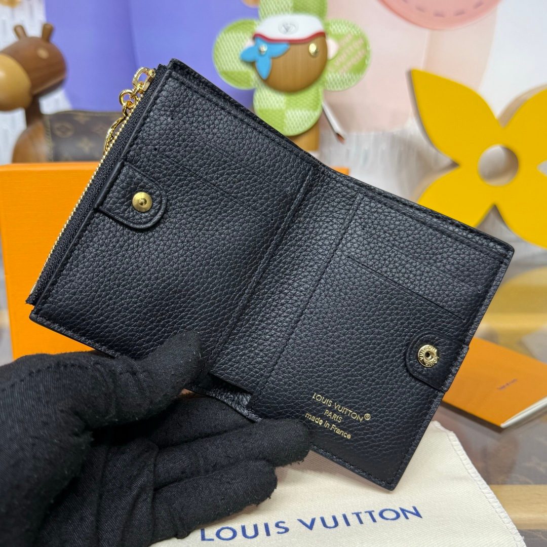 Louis Vuitton Black Leather Compact Wallet