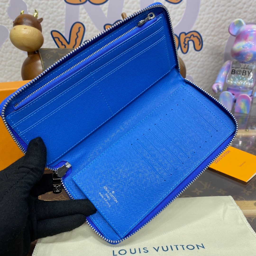 Louis Vuitton Epi Leather Zippy Wallet Blue