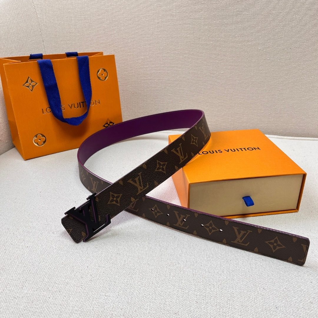 Louis Vuitton Monogram Reversible Belt Purple