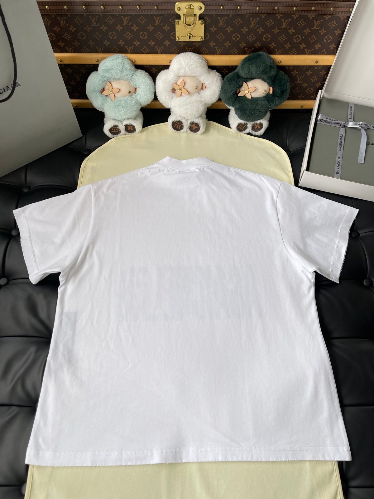 Balenciaga Distressed Logo White T-Shirt