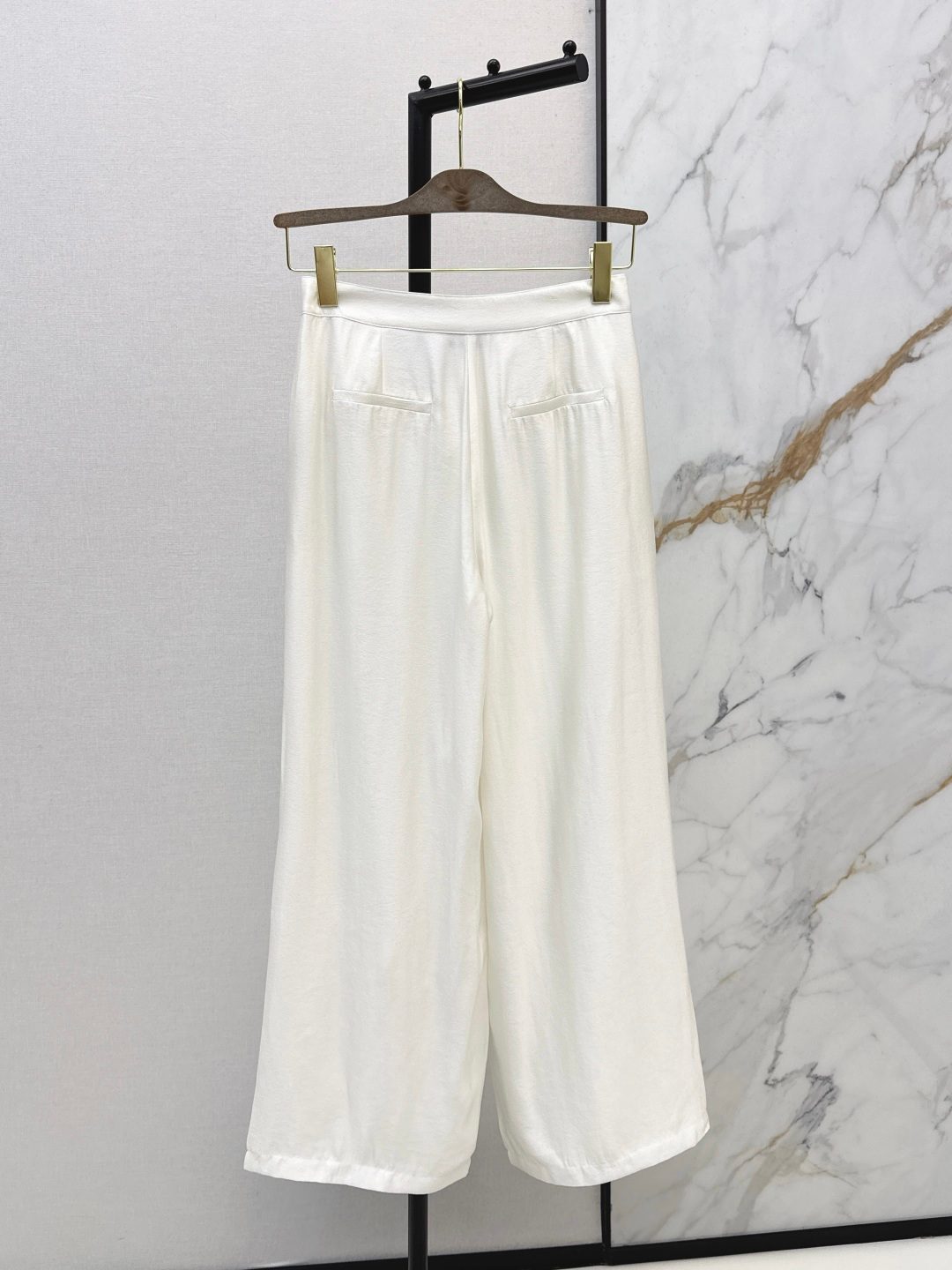 Men's White Linen Wide-Leg Trousers
