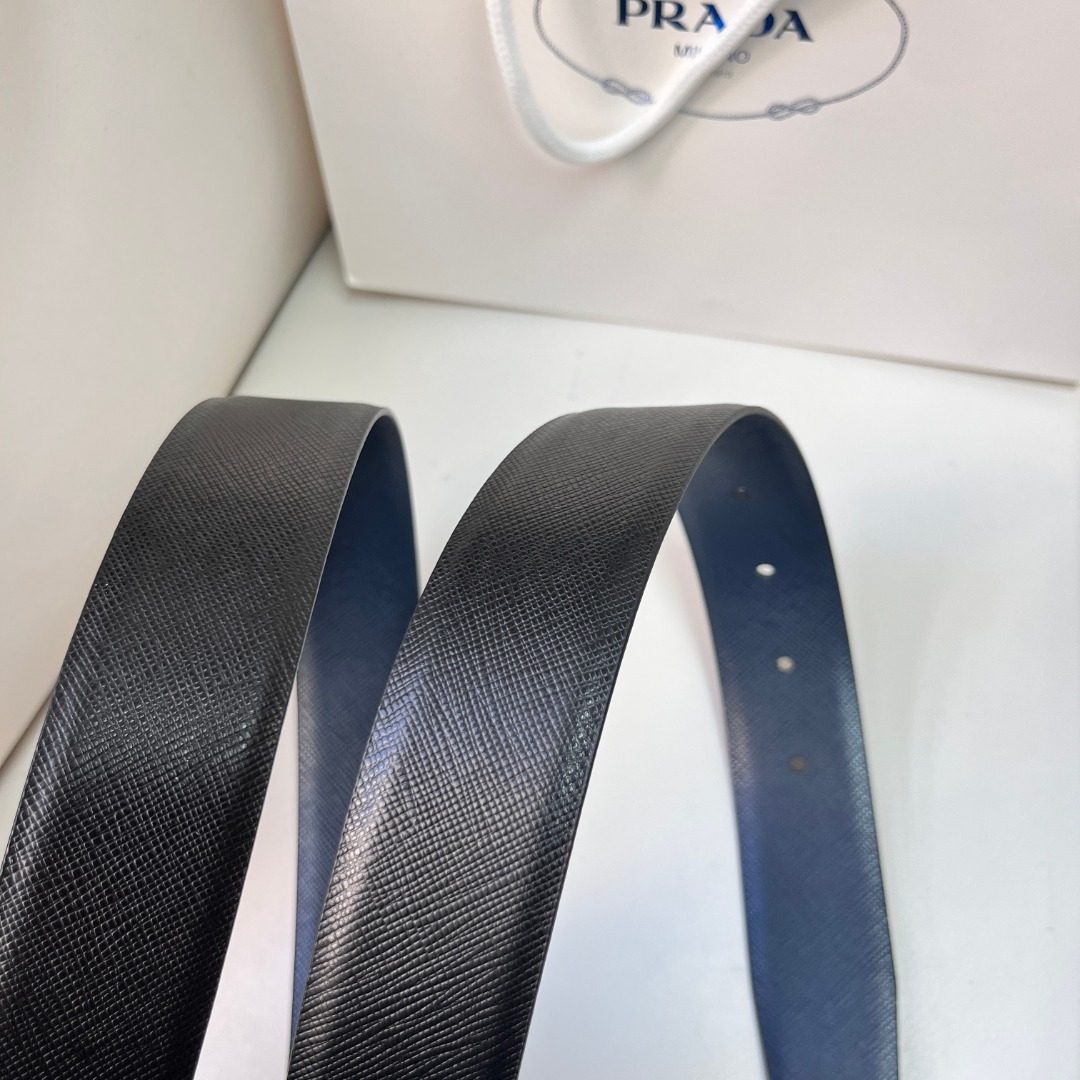 Prada Saffiano Leather Reversible Belt
