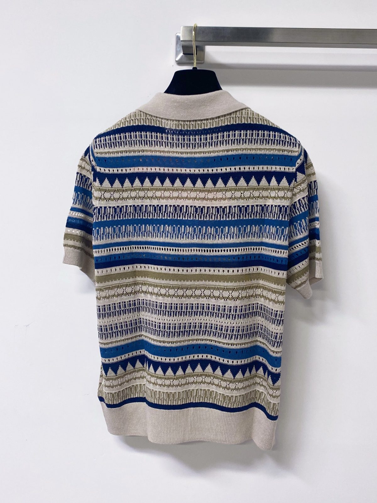 Miu Miu Wool Blend Striped Polo Shirt