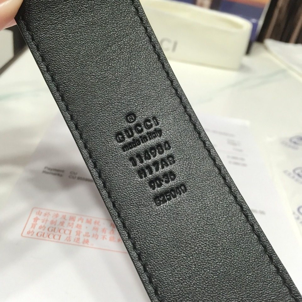 Gucci GG Canvas Leather Belt