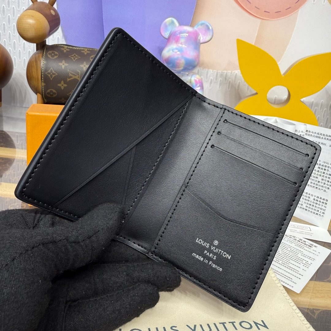 Louis Vuitton Black Leather Bifold Wallet