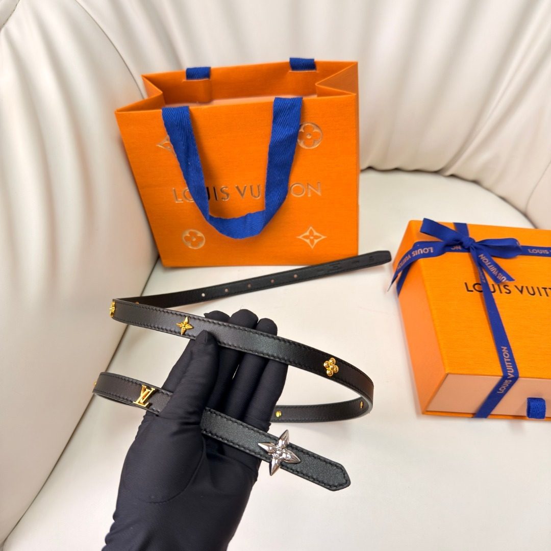 Louis Vuitton Monogram Black Leather Belt