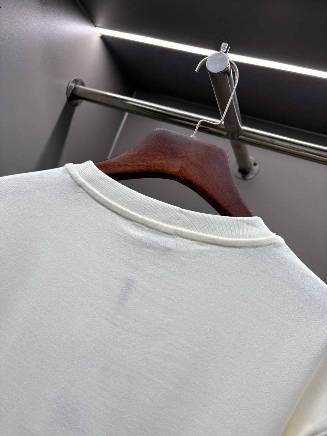 Burberry Logo Embroidered Cream T-Shirt