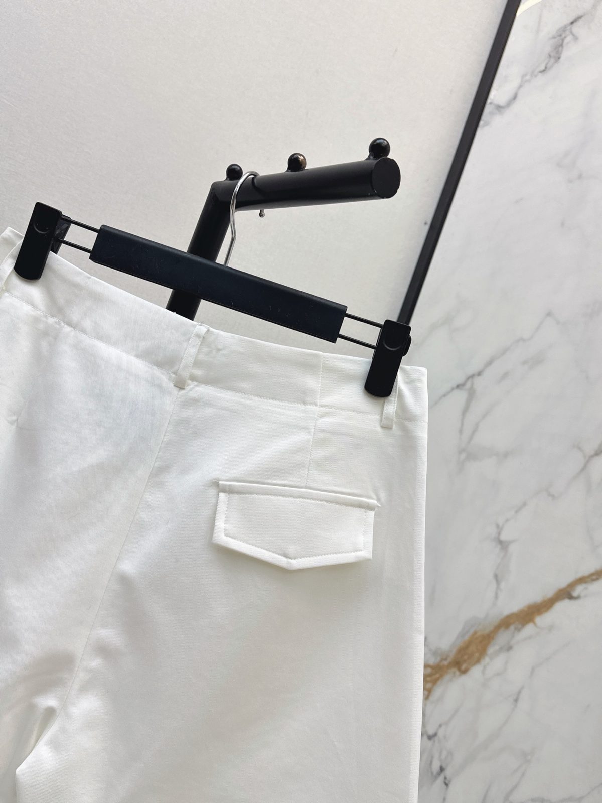 Prada Triangle Logo Cotton Shorts White