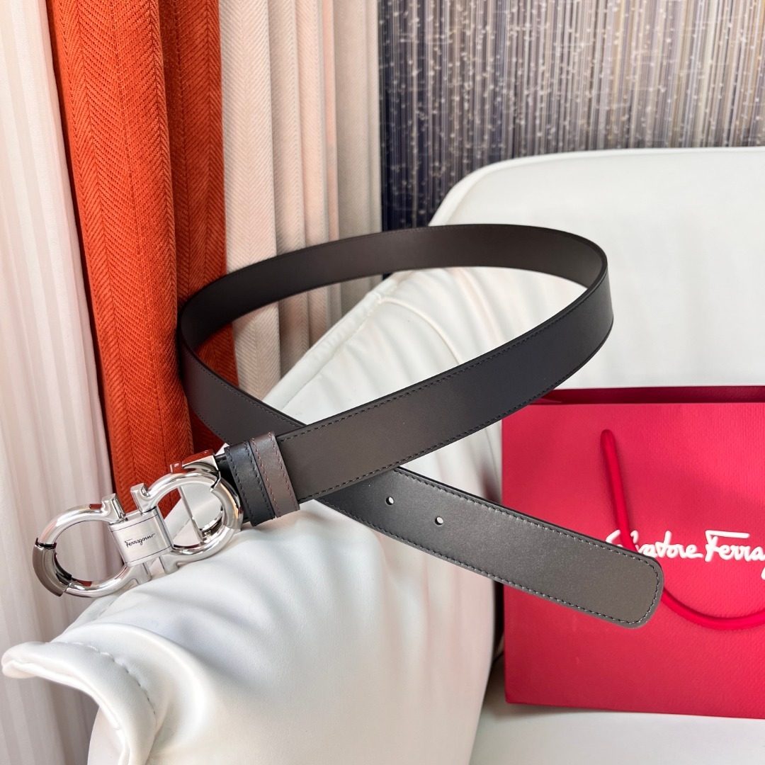 Salvatore Ferragamo Gancini Leather Belt