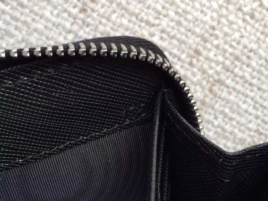 Prada Black Saffiano Leather Zip Wallet