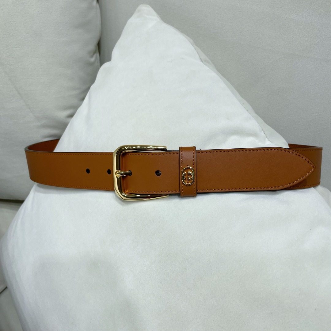 Gucci GG Leather Belt Camel