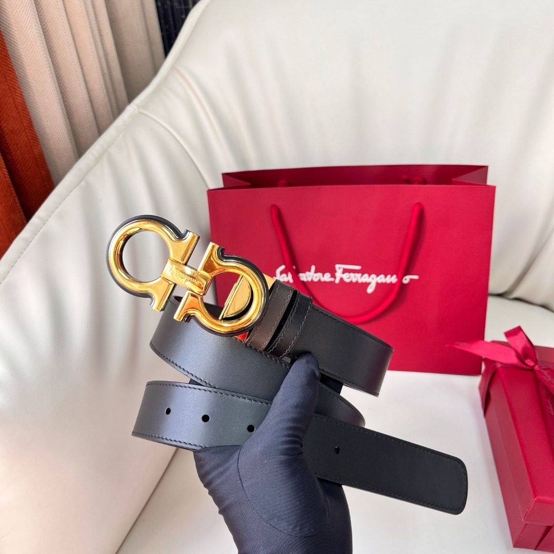Salvatore Ferragamo Gancini Leather Belt