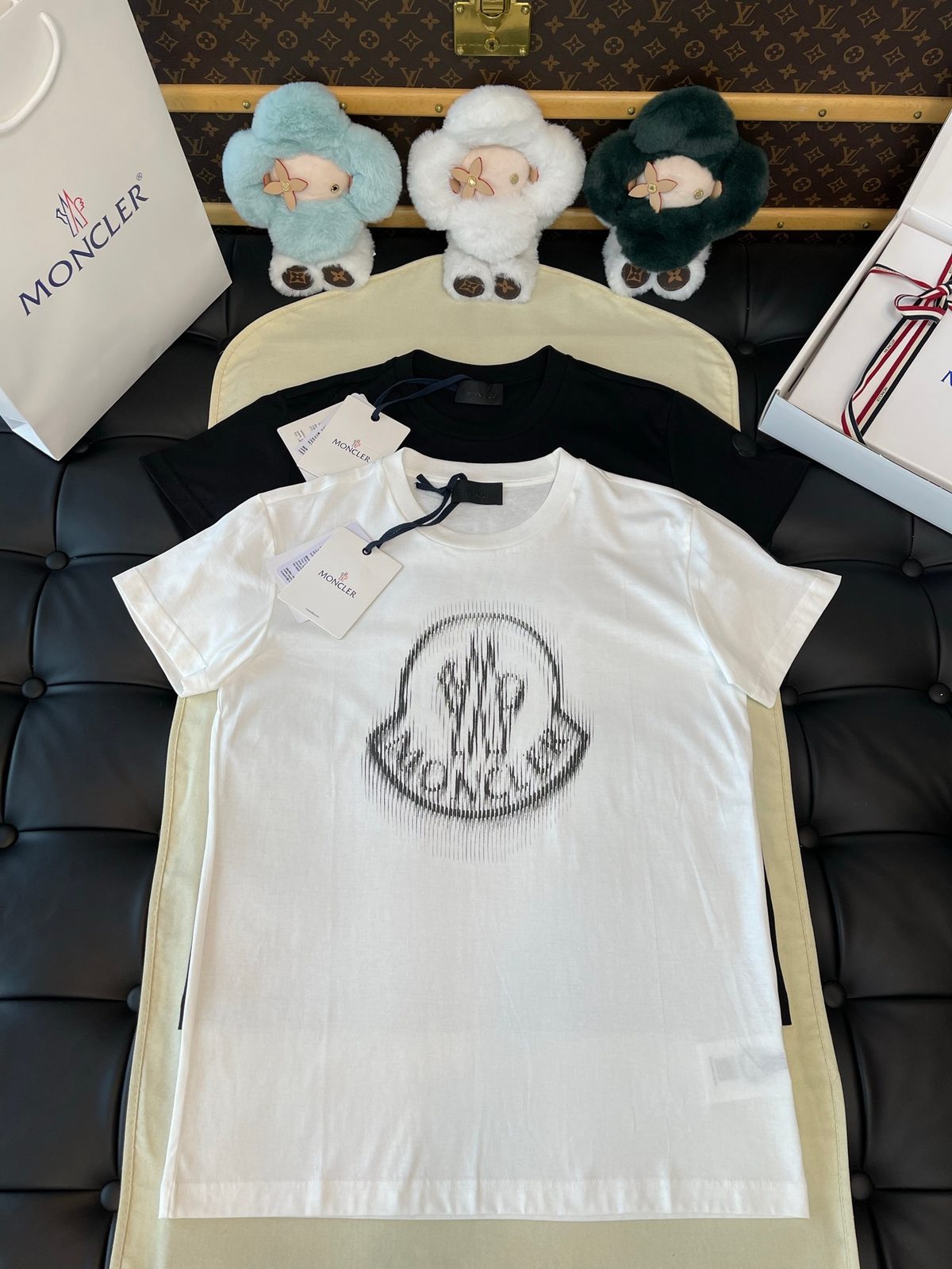 Moncler Monogram Print White T-Shirt