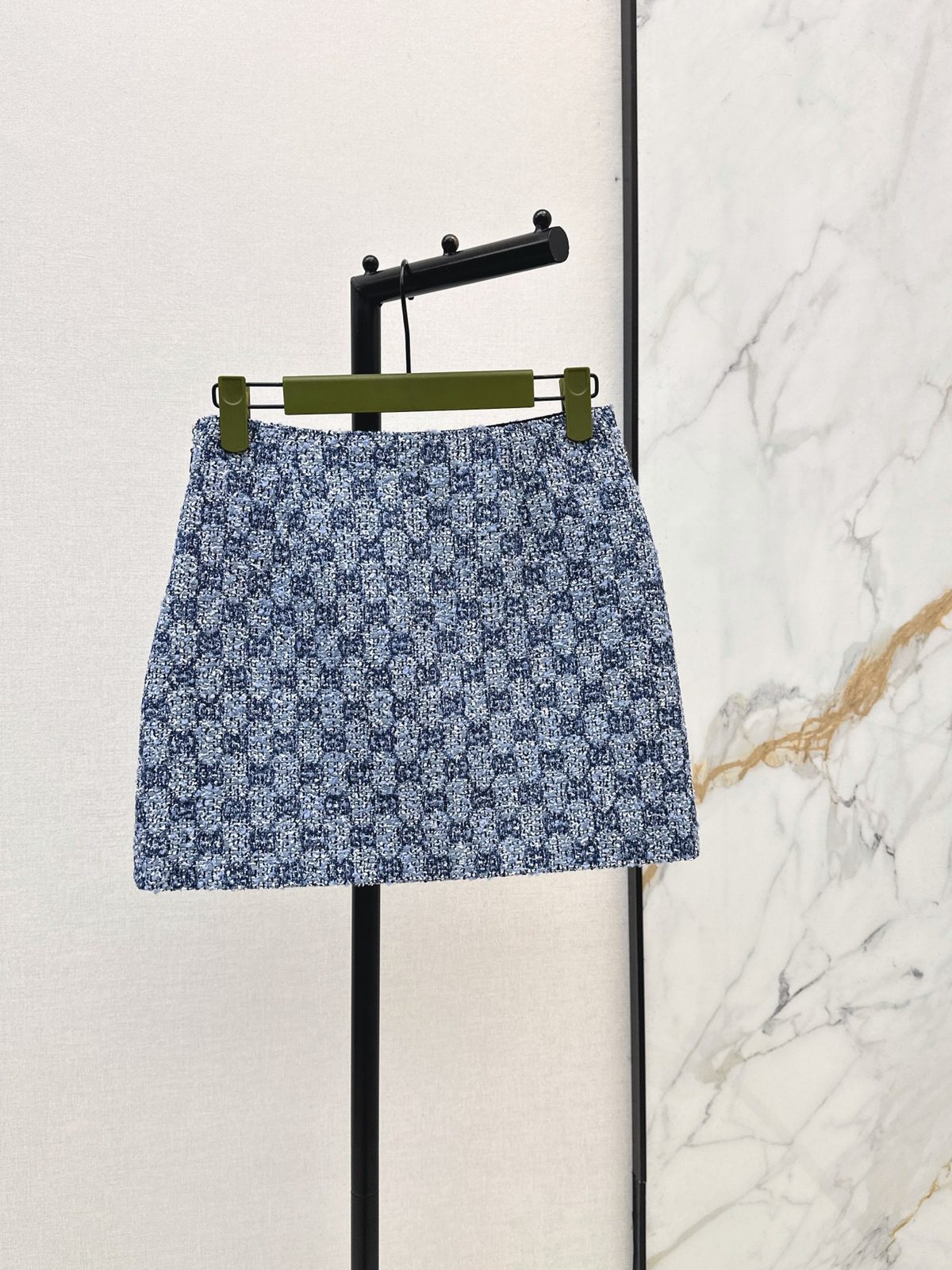 Gucci Blue Tweed Mini Skirt