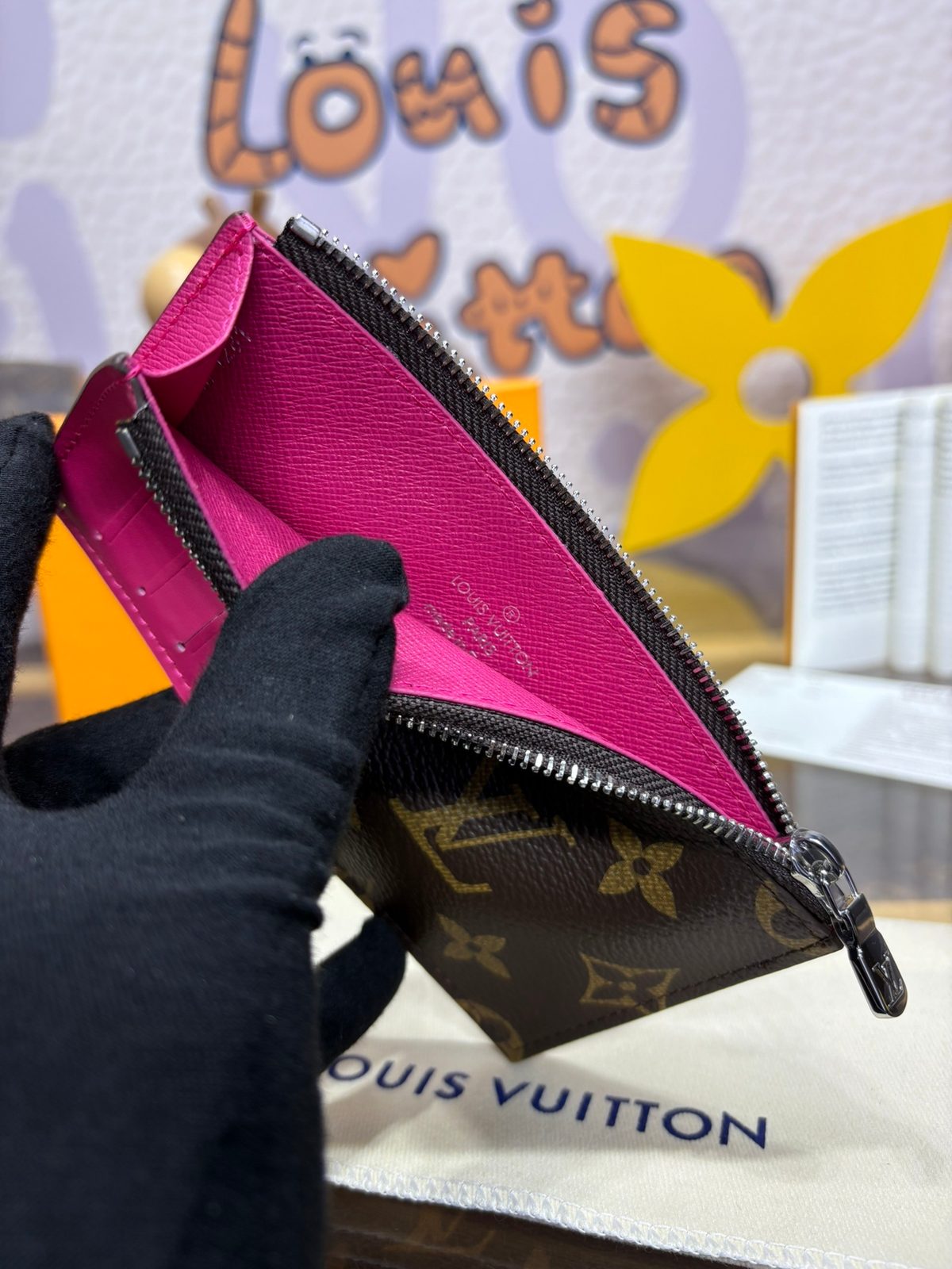 Louis Vuitton Monogram Canvas Zippy Wallet Pink