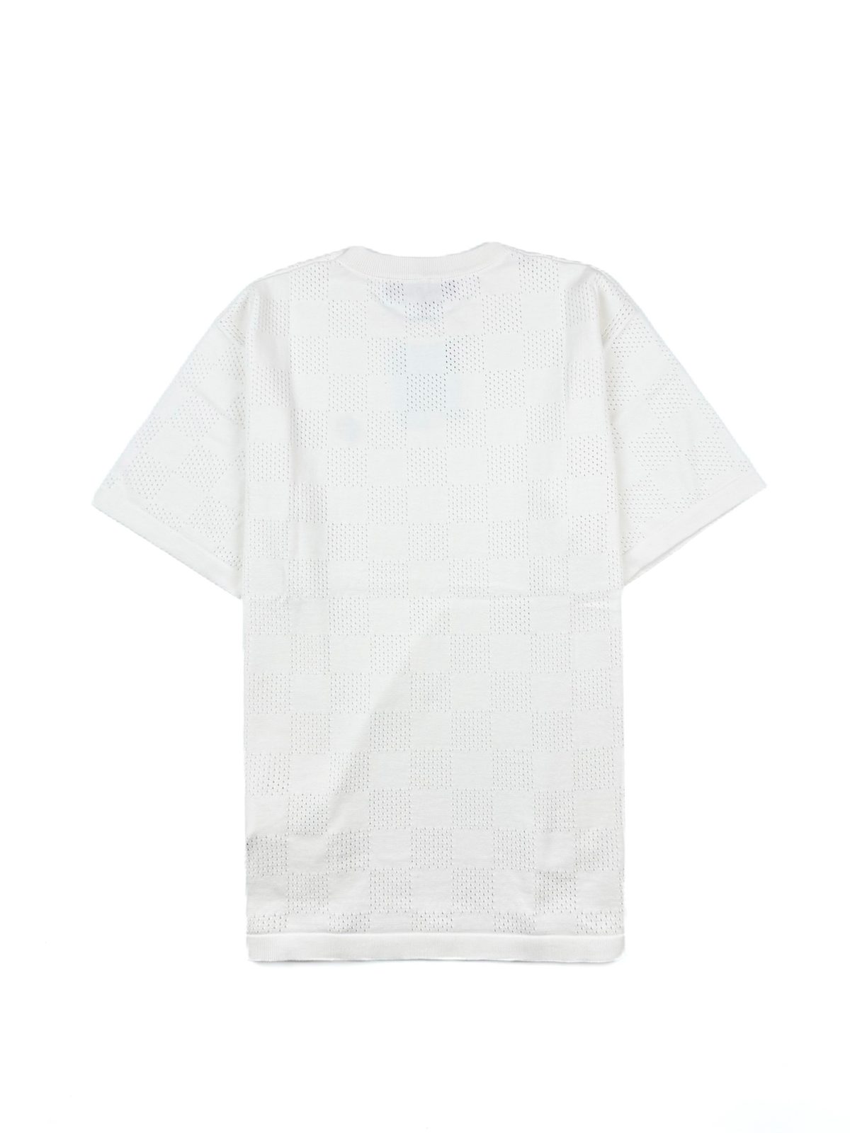 White Textured Knit Short Sleeve T-Shirt