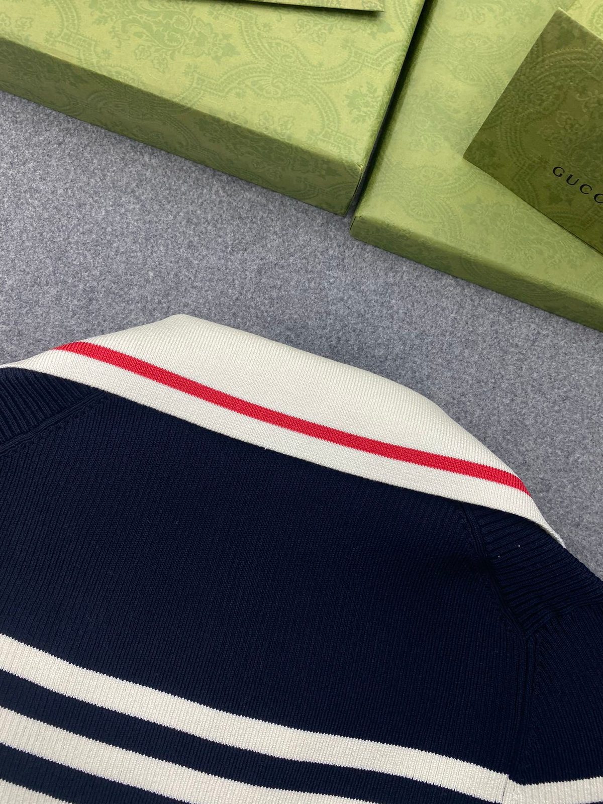 Gucci Striped Ribbed Knit Sweater