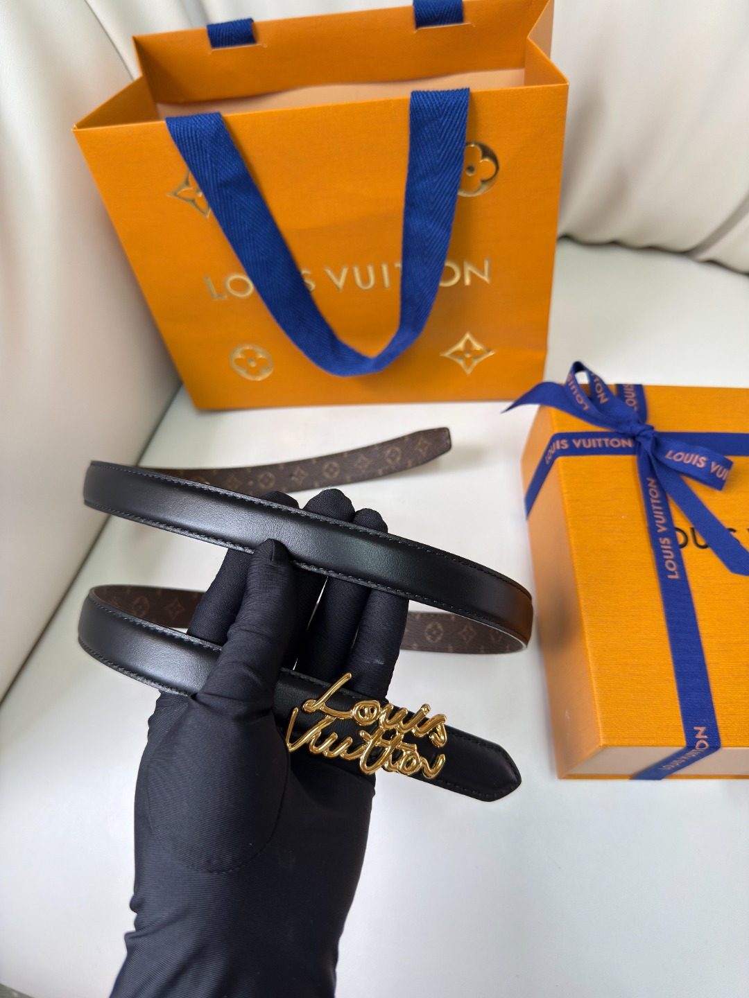 Louis Vuitton Monogram Canvas Leather Belt